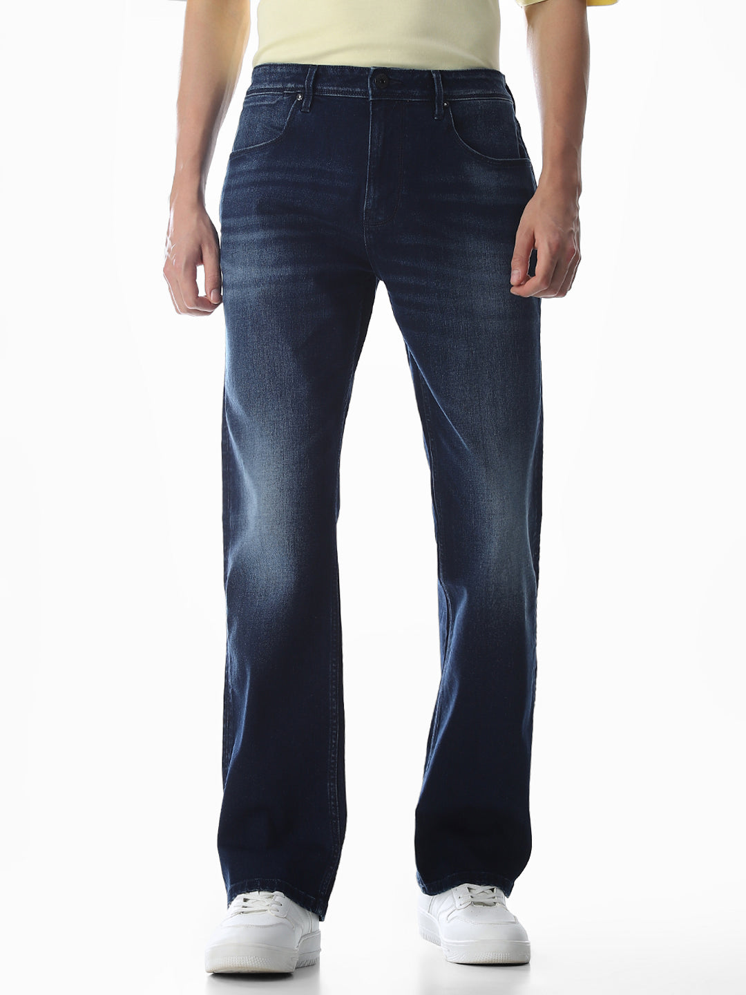 Blue Mildly Washed Cliff Bootcut Jeans - 28/30