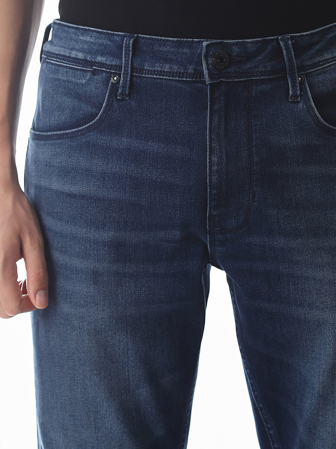 Washed Glenn Slim Fit Jeans - Dark Blue