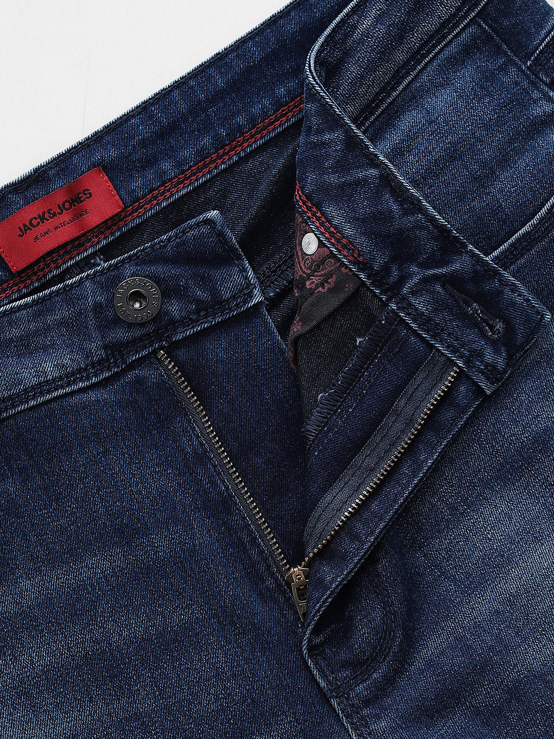 Washed Glenn Slim Fit Jeans - Dark Blue