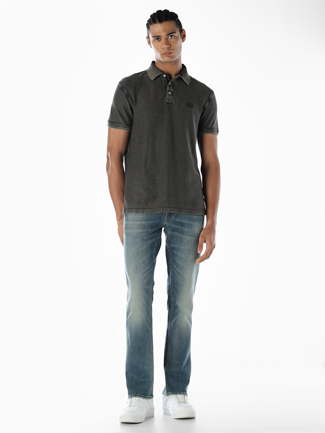 Washed 5 Pocket Regular Fit Jeans