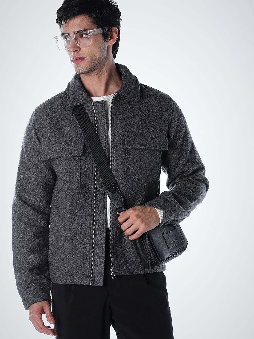 Dark Grey Zipped Jacket