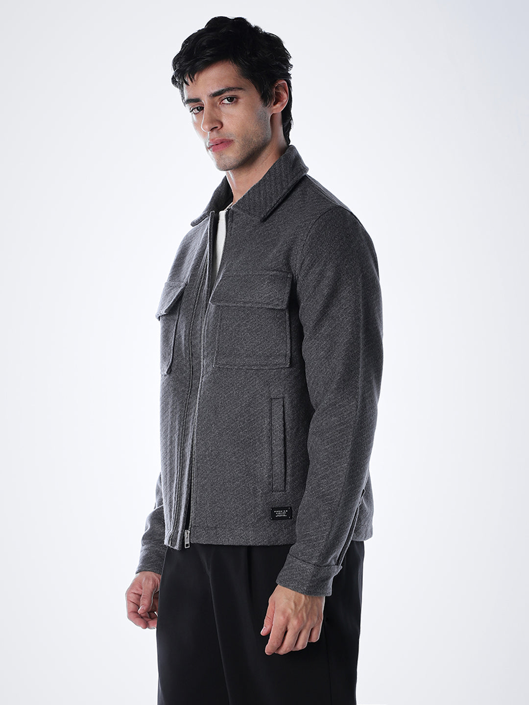 Dark Grey Zipped Jacket