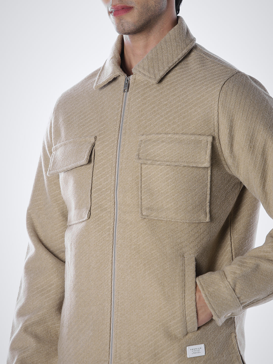 Beige Zipped Jacket