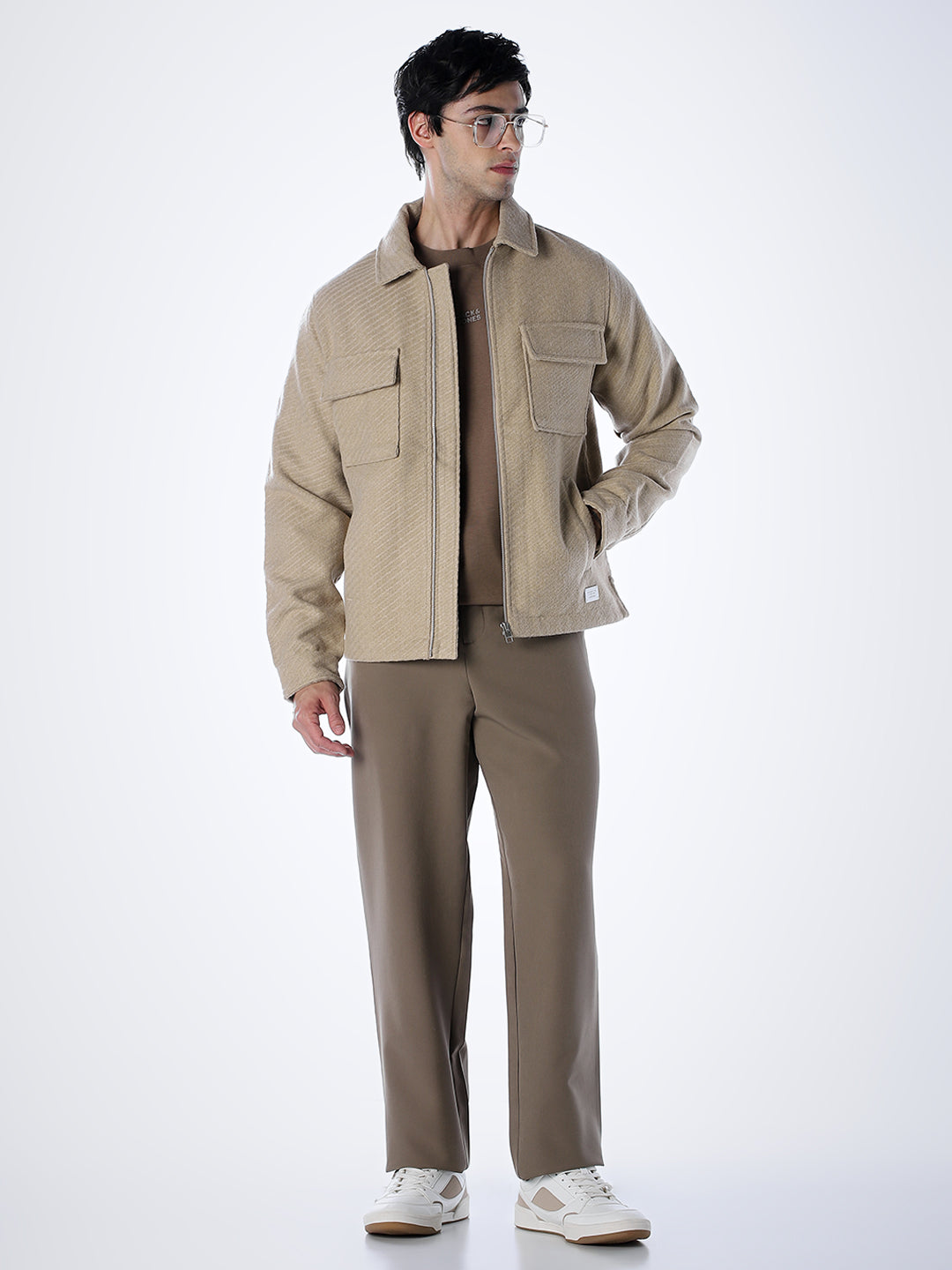 Beige Zipped Jacket