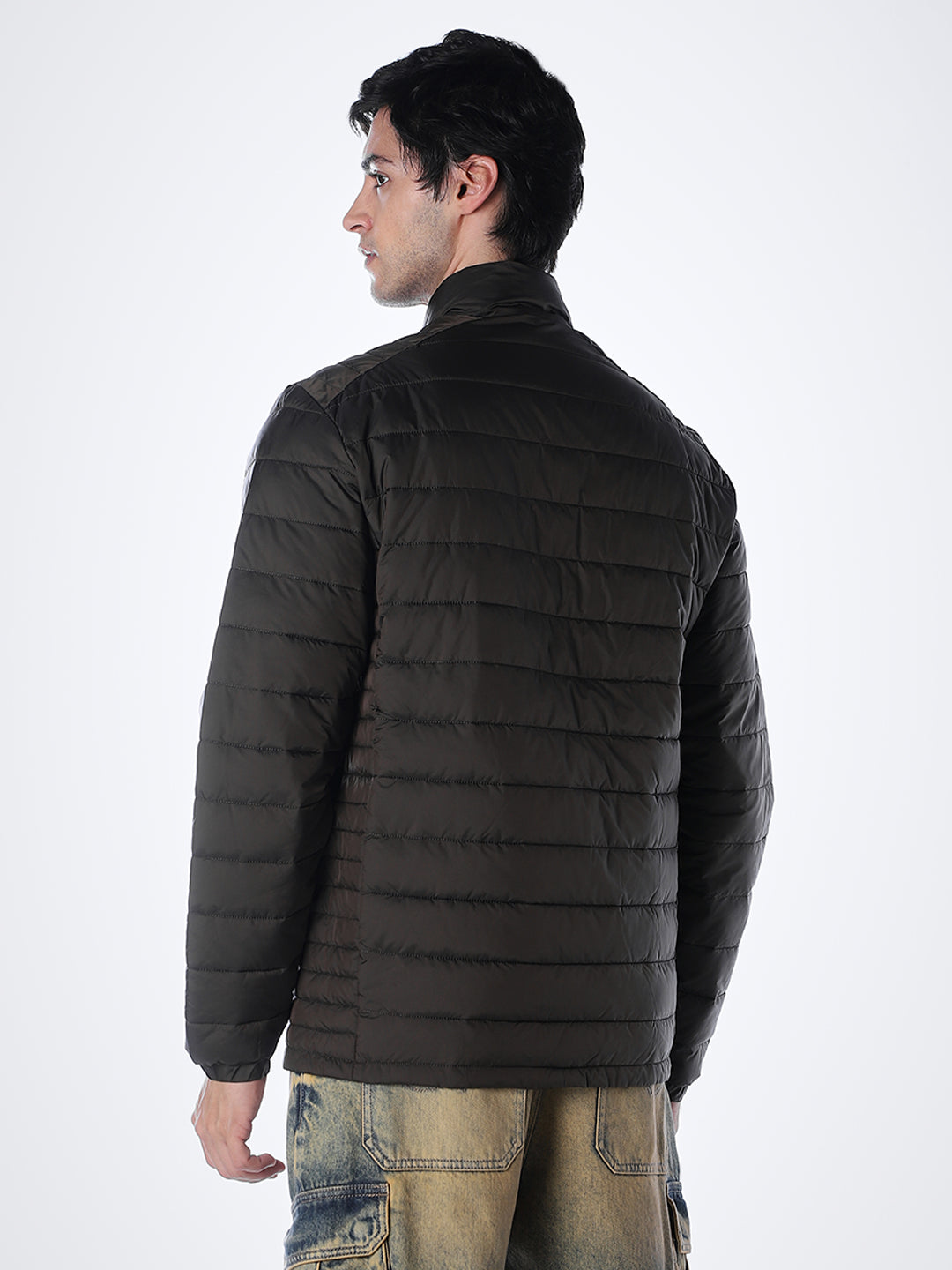 Dark Brown High Neck Jacket