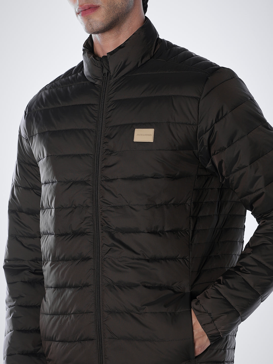 Dark Brown High Neck Jacket