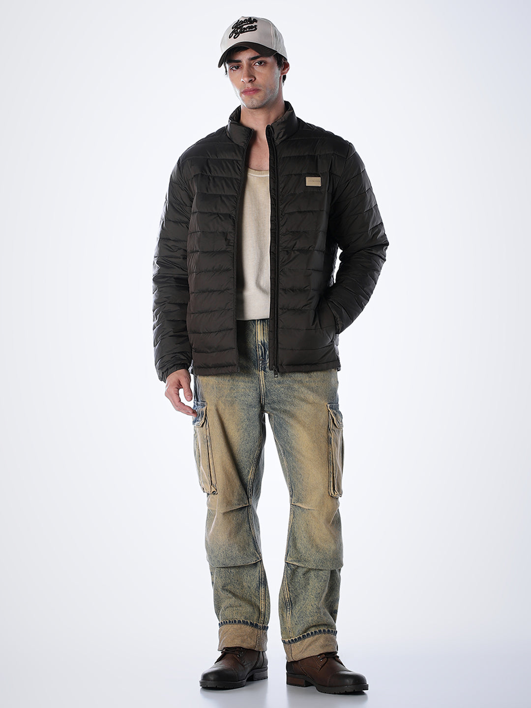 Dark Brown High Neck Jacket