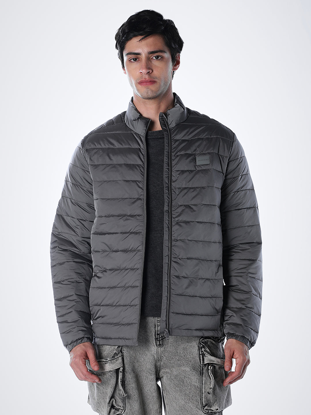 Grey High Neck Jacket