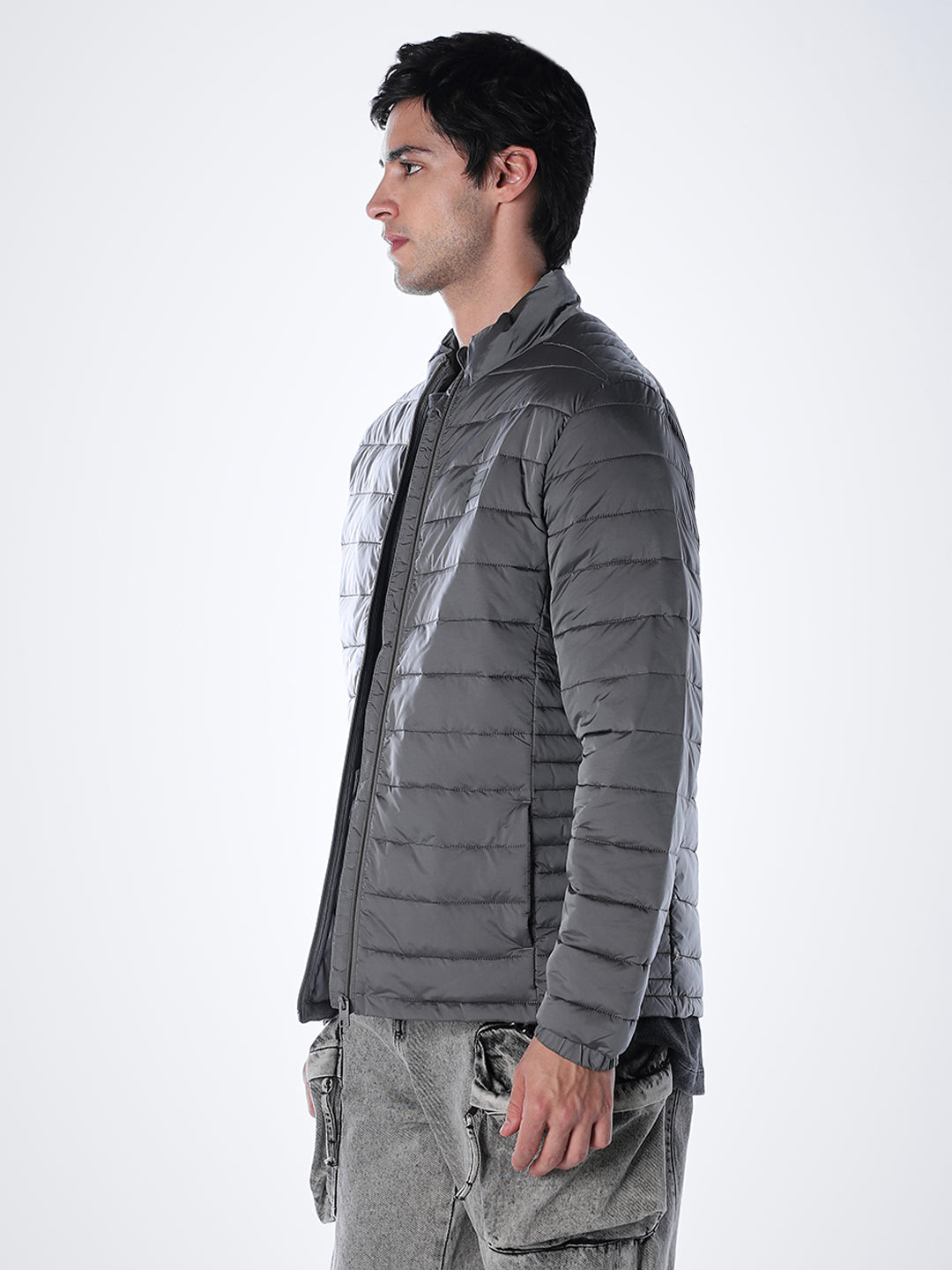 Grey High Neck Jacket