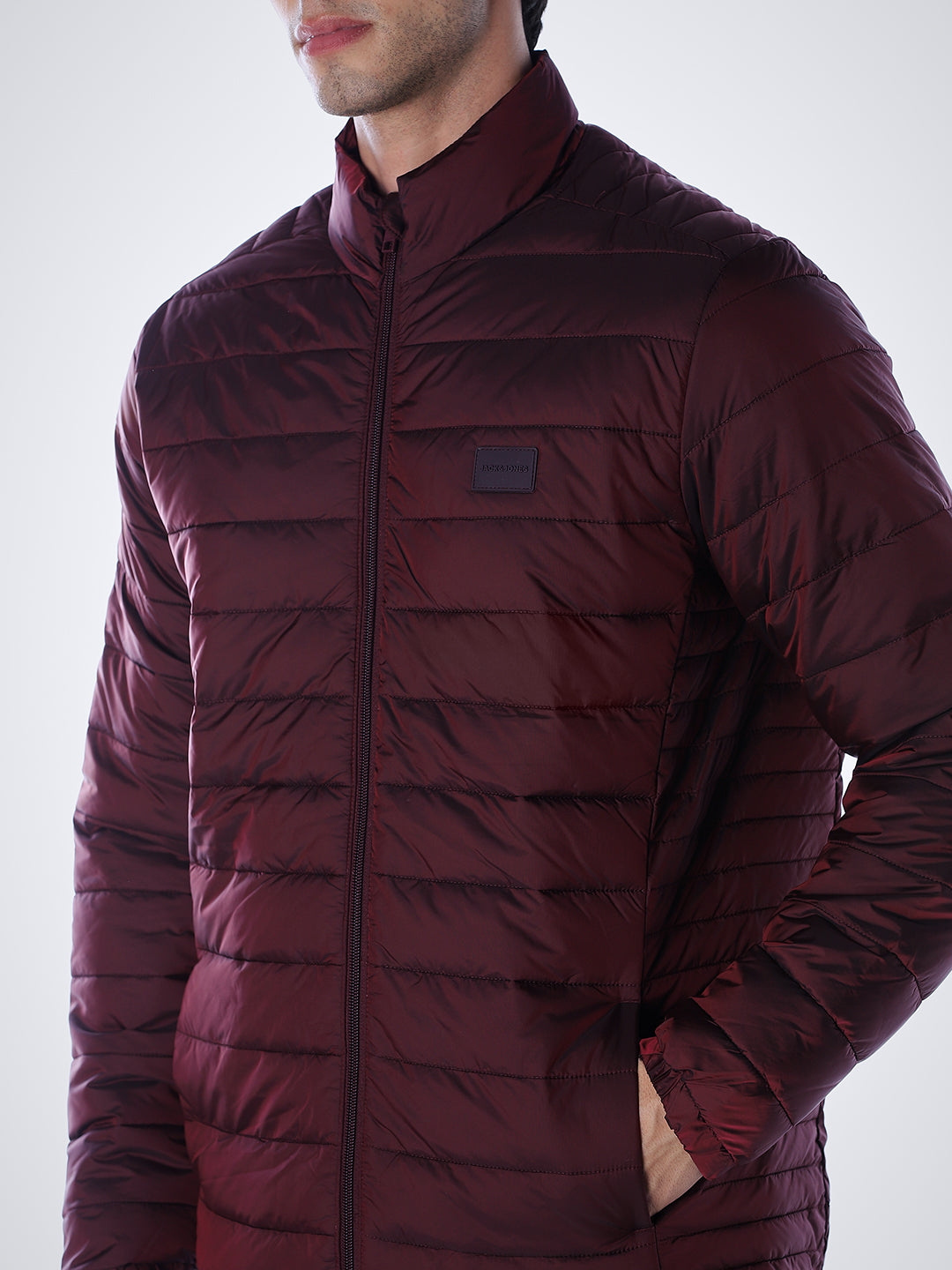 Maroon High Neck Jacket
