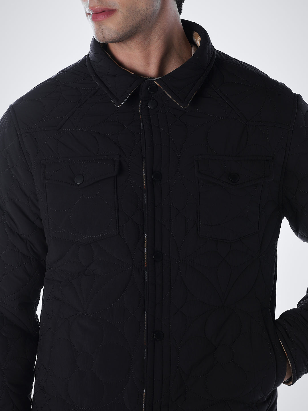 Black Printed Reversible Jacket