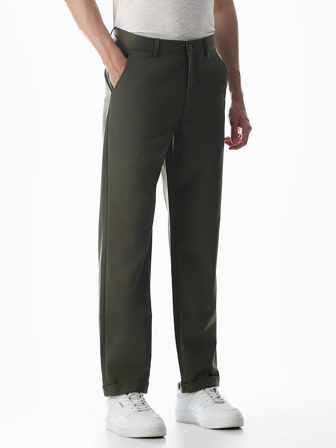 4 Pocket Non-Stretch Chino Pants - Olive