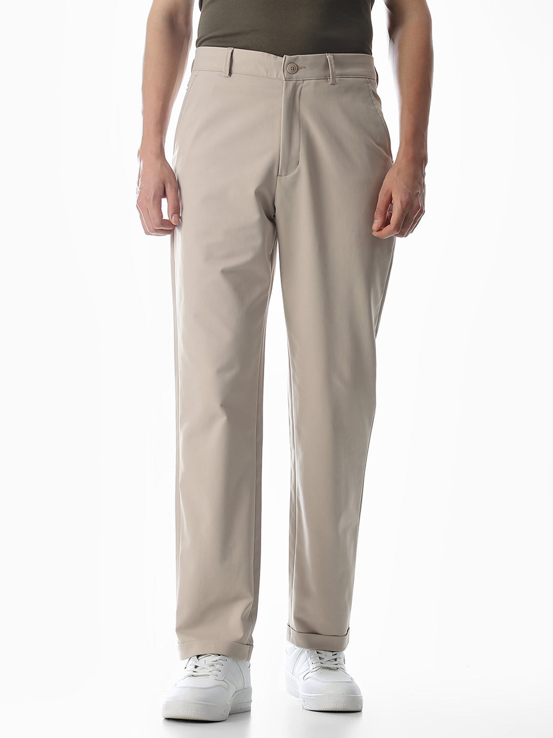 4 Pocket Non-Stretch Chino Pants - Beige