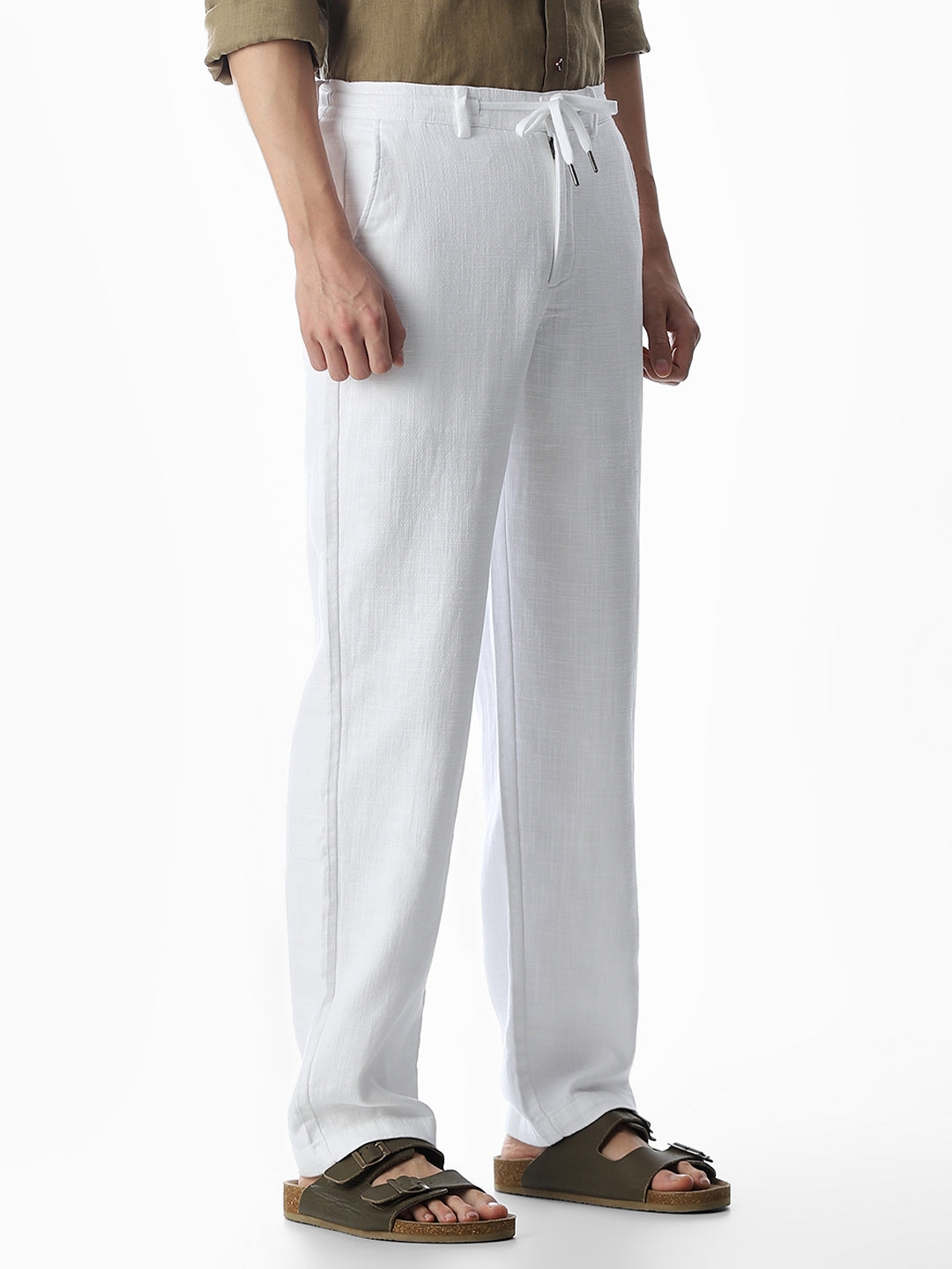 Cotton Regular Fit Chino Pants - White