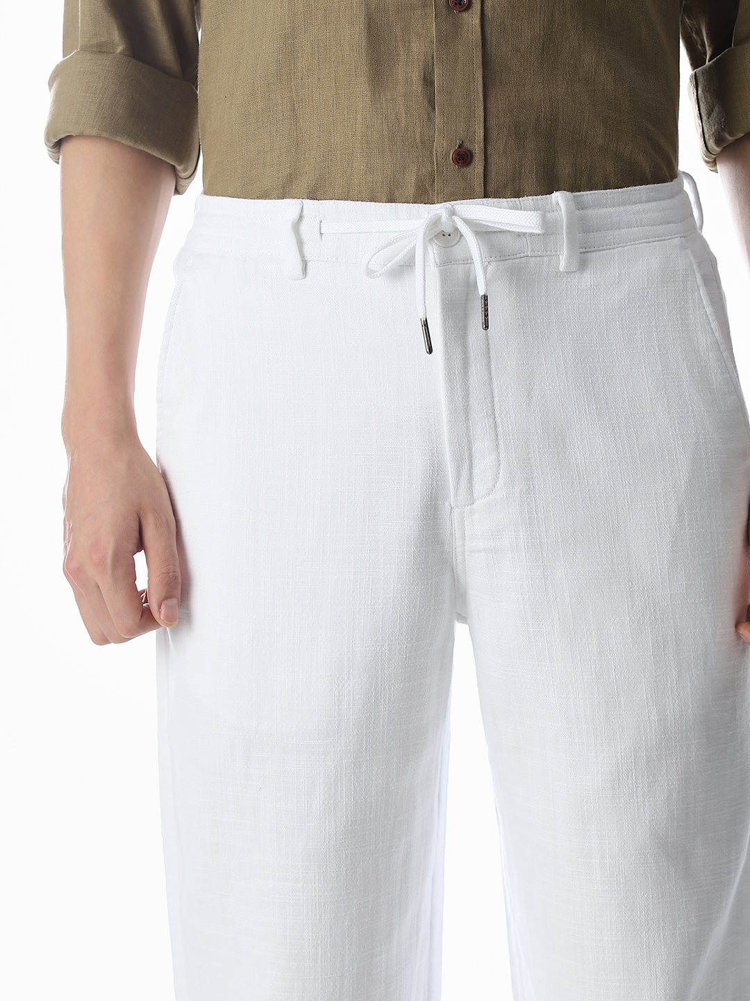 Cotton Regular Fit Chino Pants - White