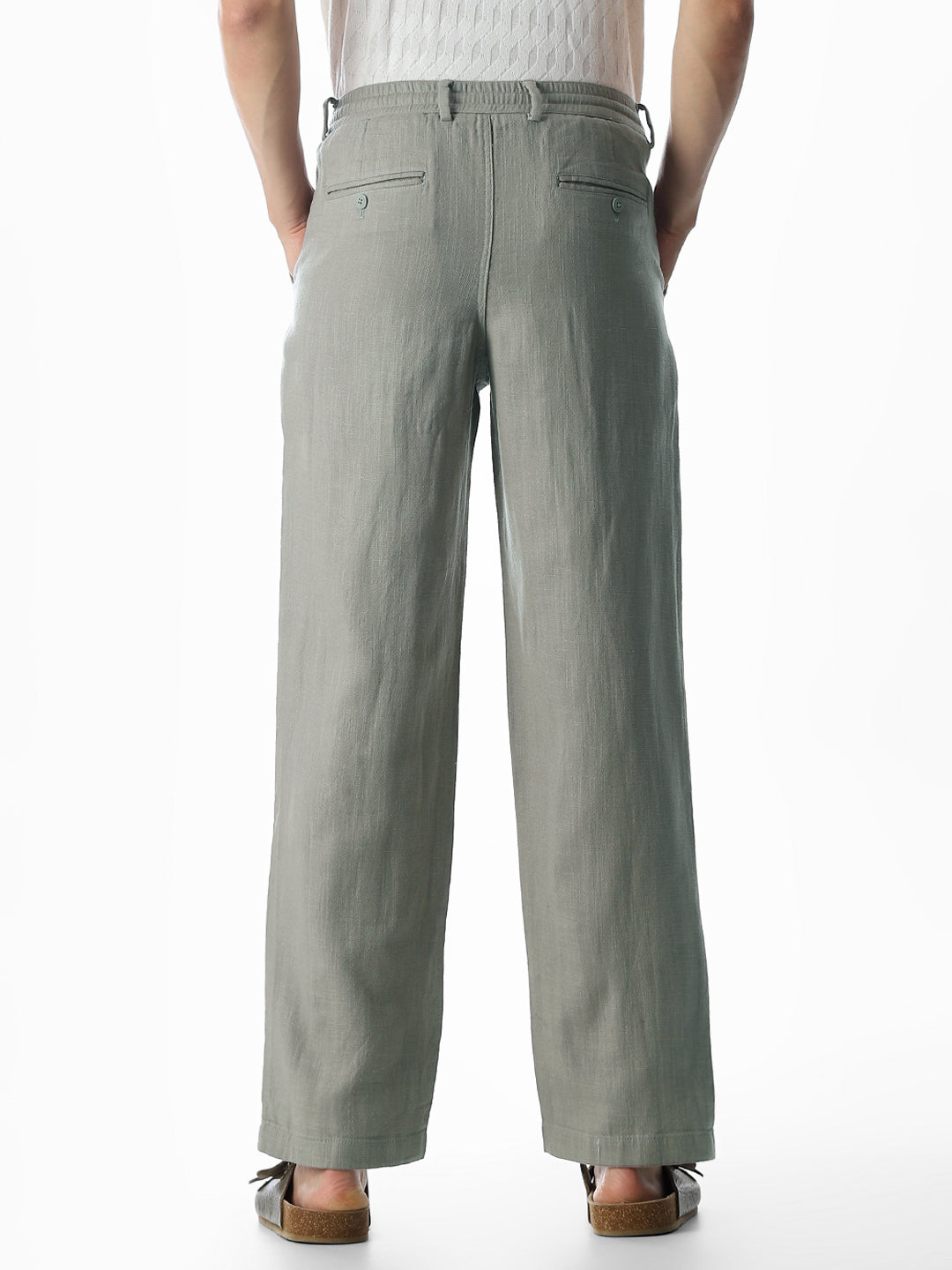 Cotton Loose Fit Chino Pants - Green