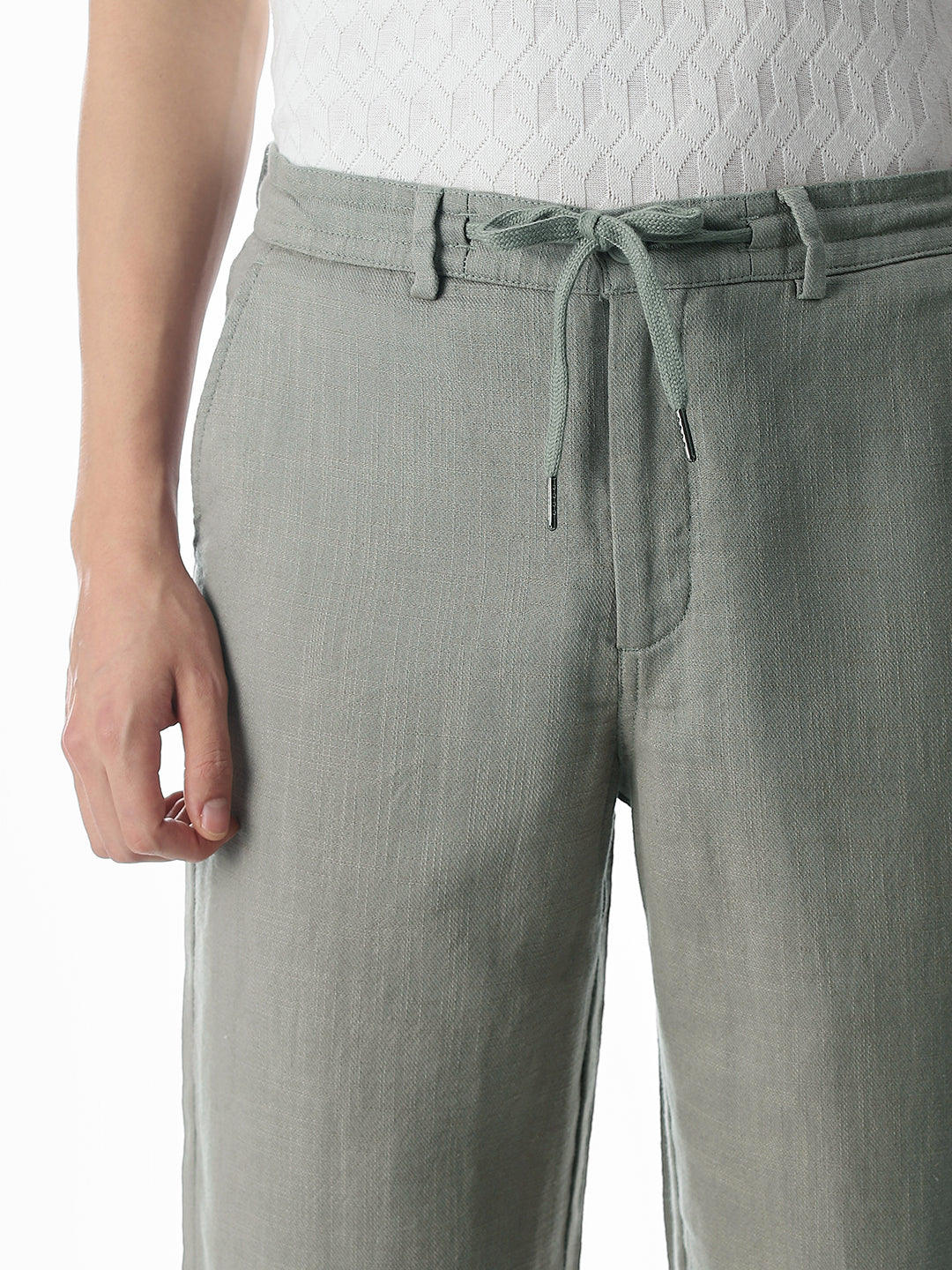Cotton Loose Fit Chino Pants - Green
