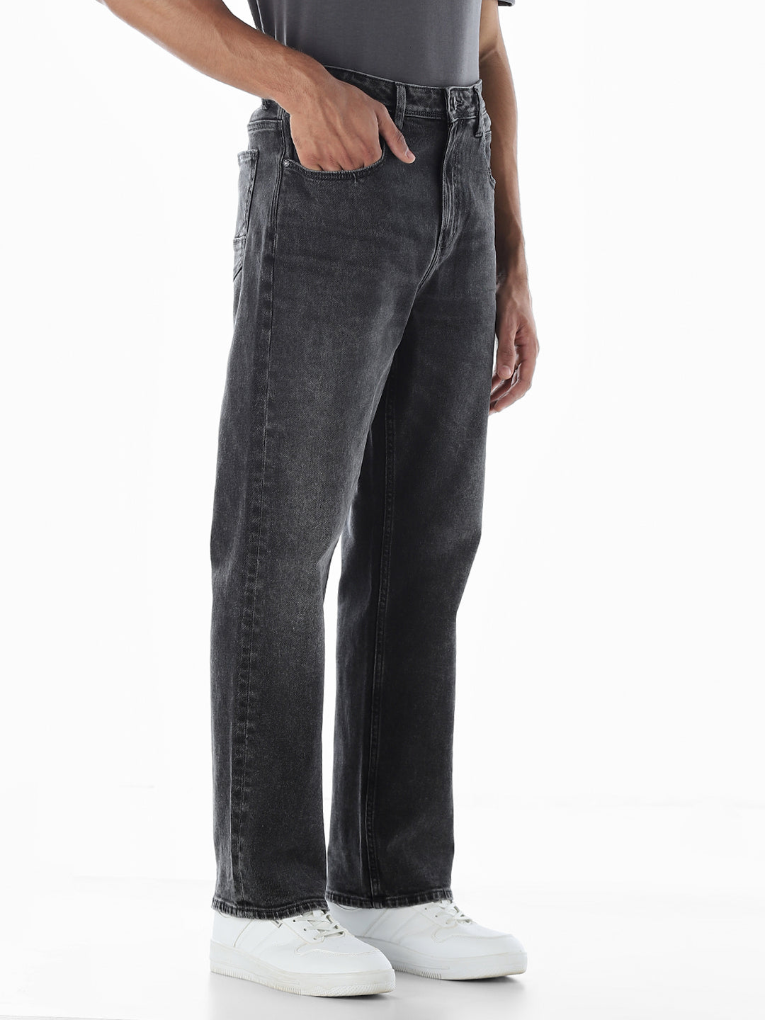 Dark Grey High Rise Dario Loose Fit Jeans