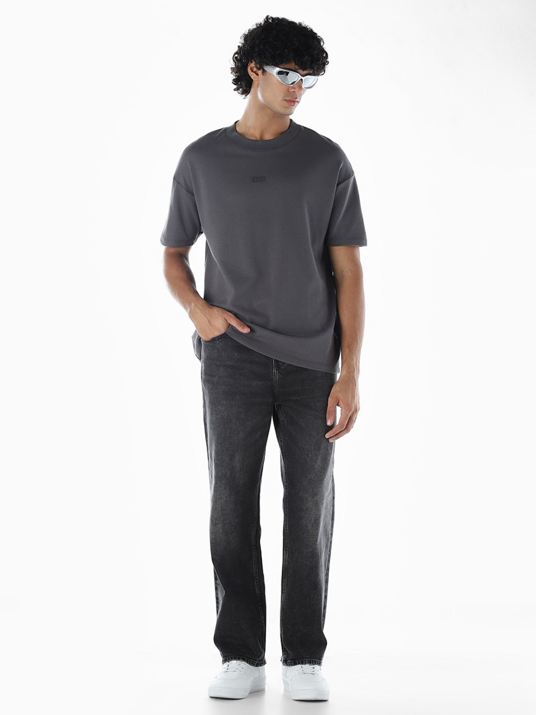 Dark Grey High Rise Dario Loose Fit Jeans