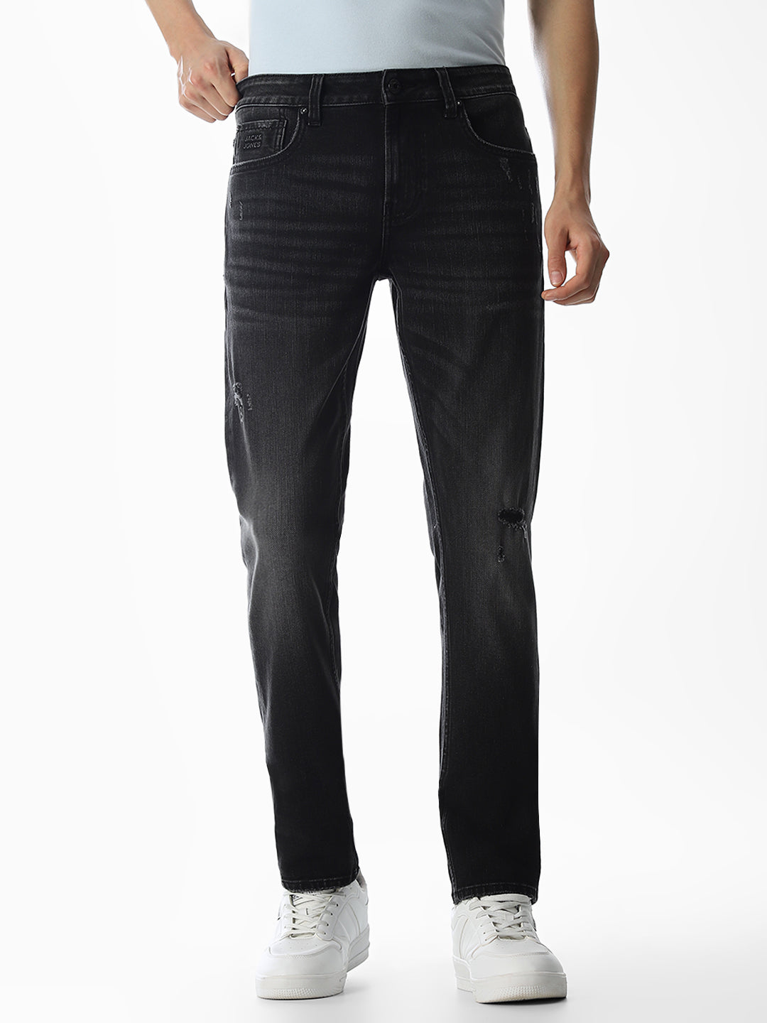 Distressed Glenn Slim Fit Jeans - Black