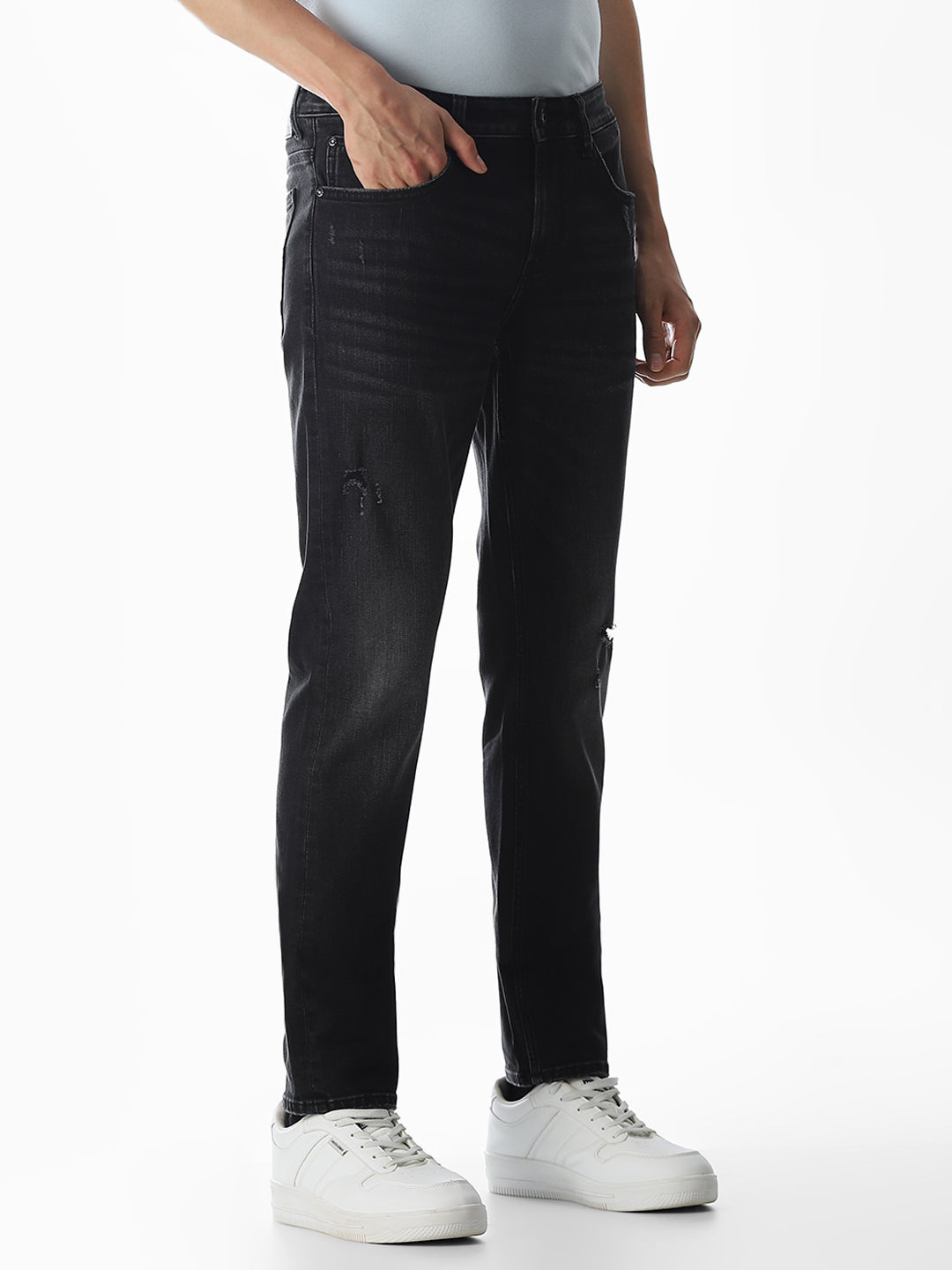 Distressed Glenn Slim Fit Jeans - Black