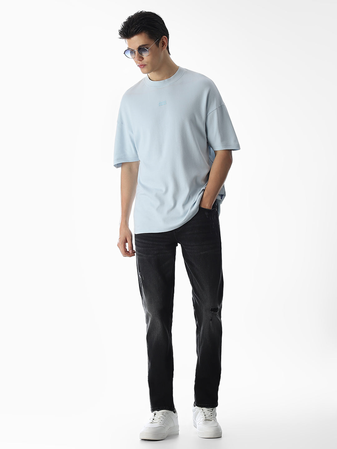 Distressed Glenn Slim Fit Jeans - Black