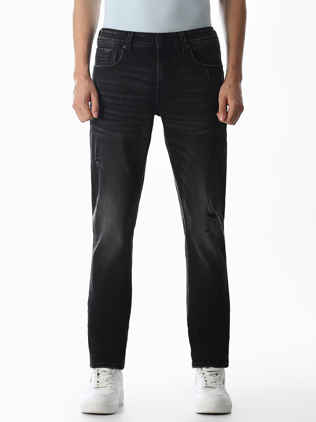 Distressed Glenn Slim Fit Jeans - Black