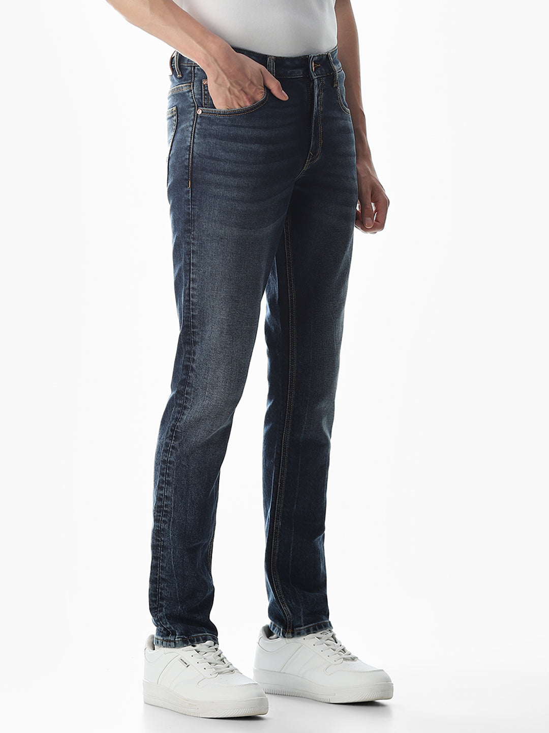 5 Pocket Glenn Slim Fit Jeans - Medium Blue