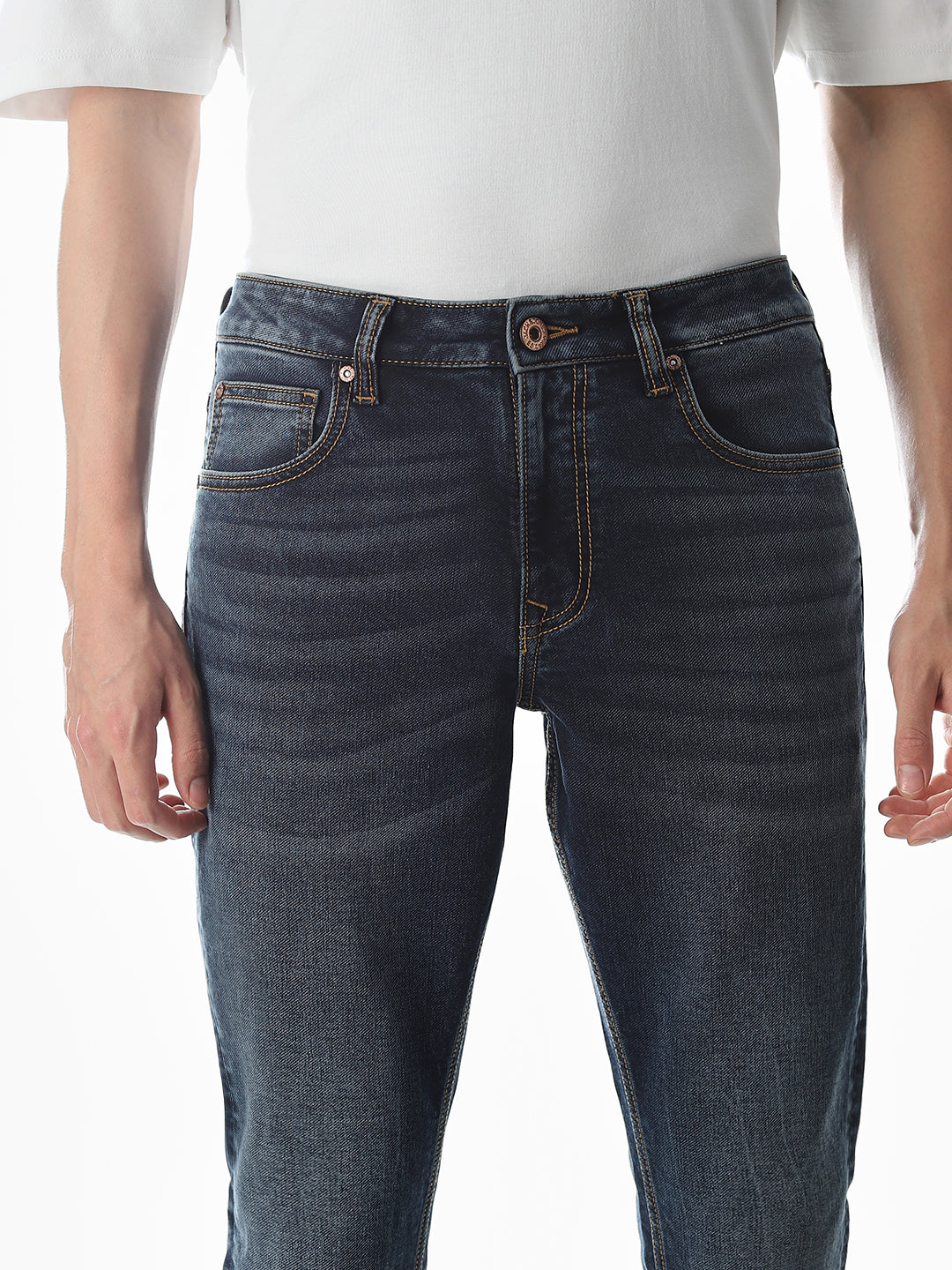 5 Pocket Glenn Slim Fit Jeans - Medium Blue