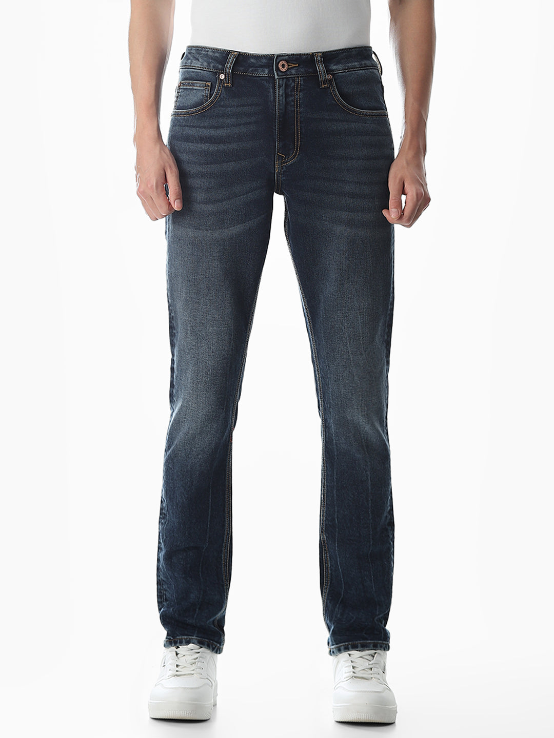 5 Pocket Glenn Slim Fit Jeans - Medium Blue