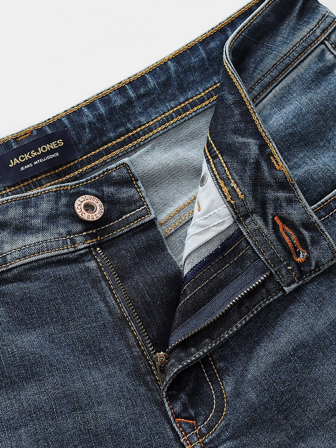 Washed Glenn Slim Fit Jeans - Medium Blue