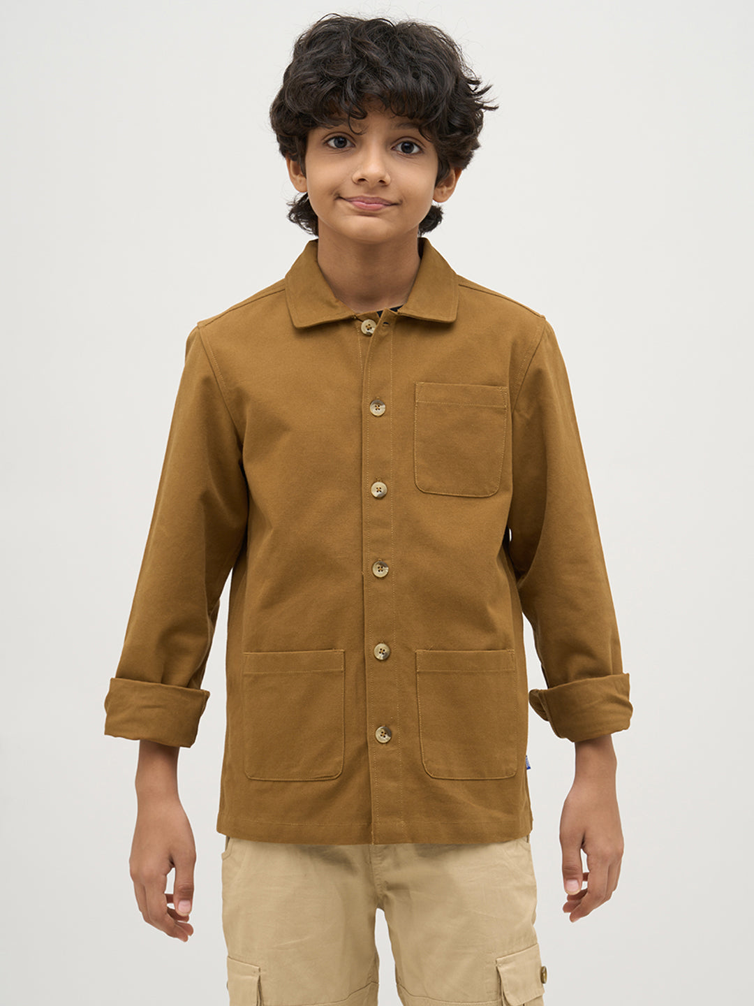 Boys 3 Pocket Cotton Shacket
