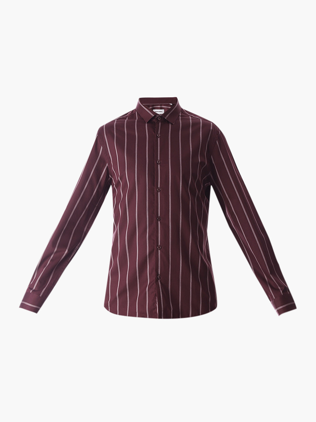 Maroon Striped Cotton Shirt