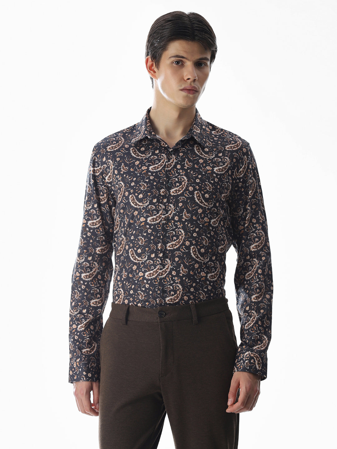 Abstract Print Slim Fit Shirt
