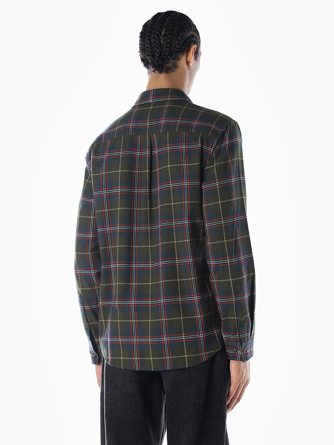 Dark Green Check Cotton Shirt