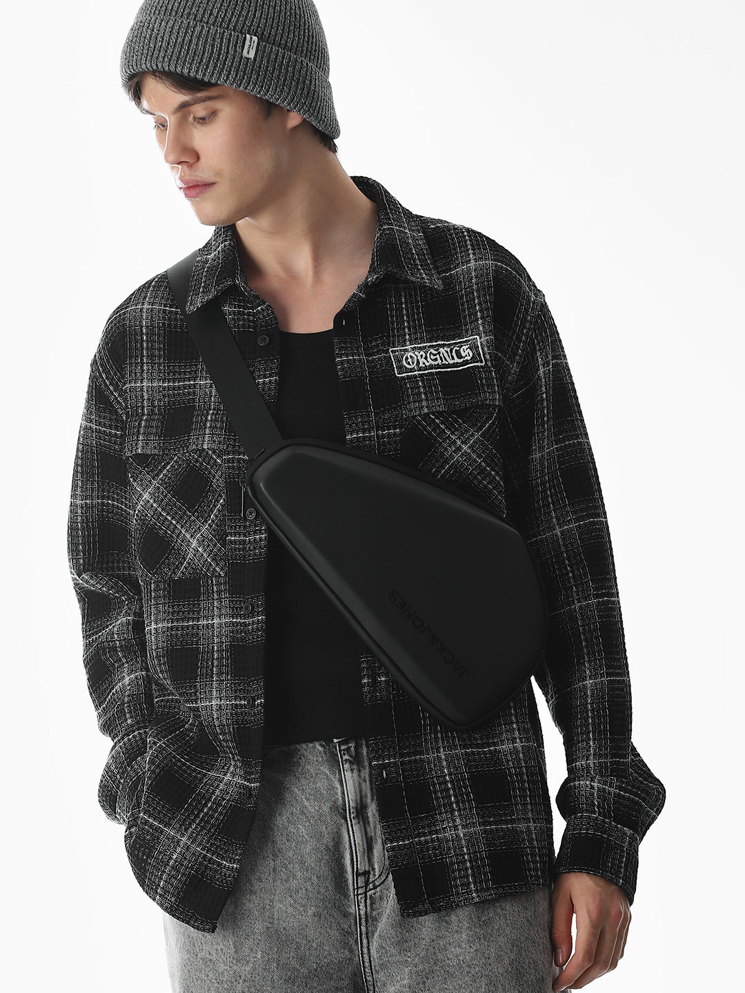 Regular Fit Check Shirt - Black - L