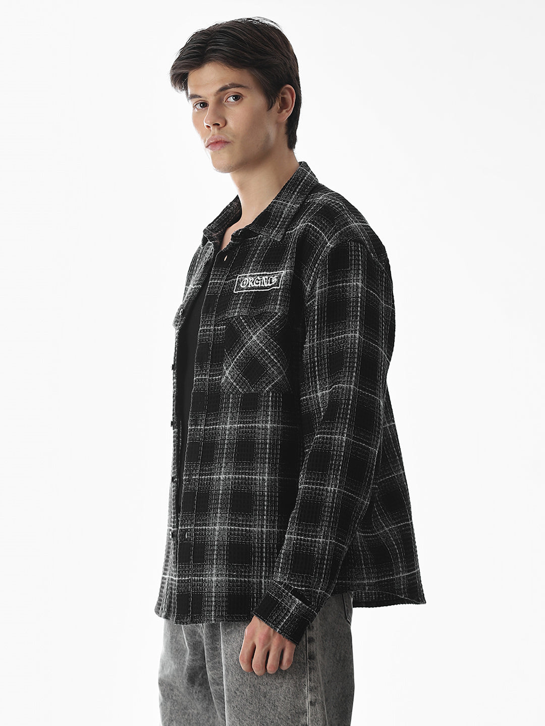 Regular Fit Check Shirt - Black