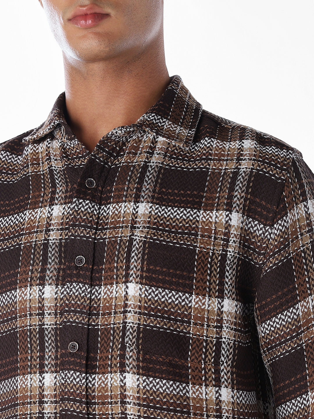 Textured Check Cotton Shirt