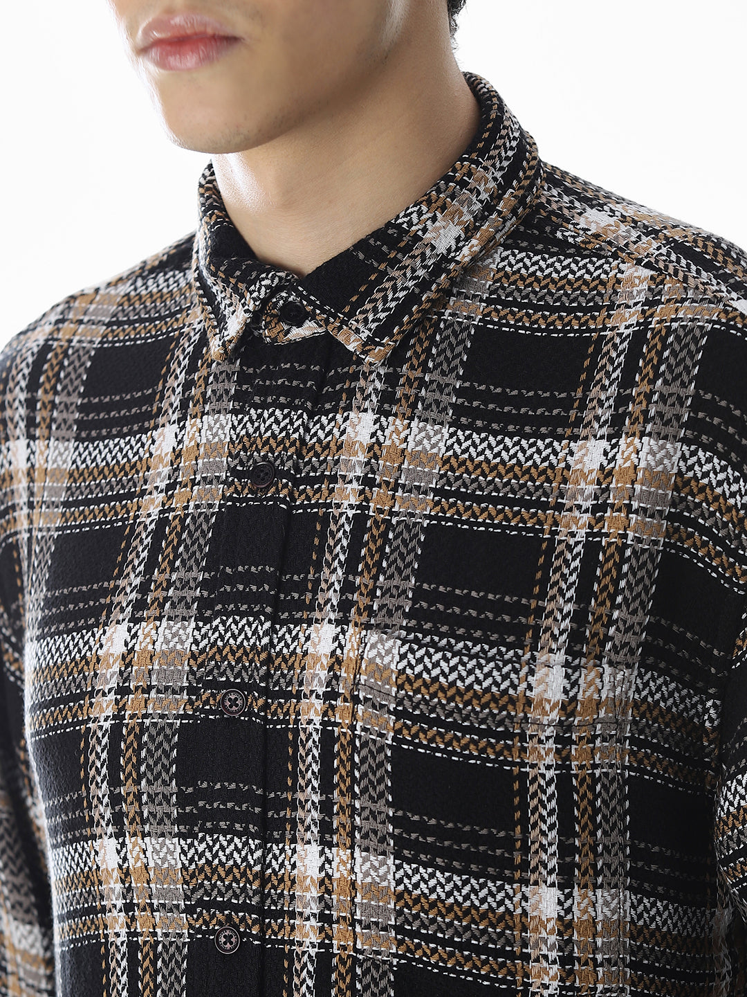 Regular Fit Check Shirt - Black