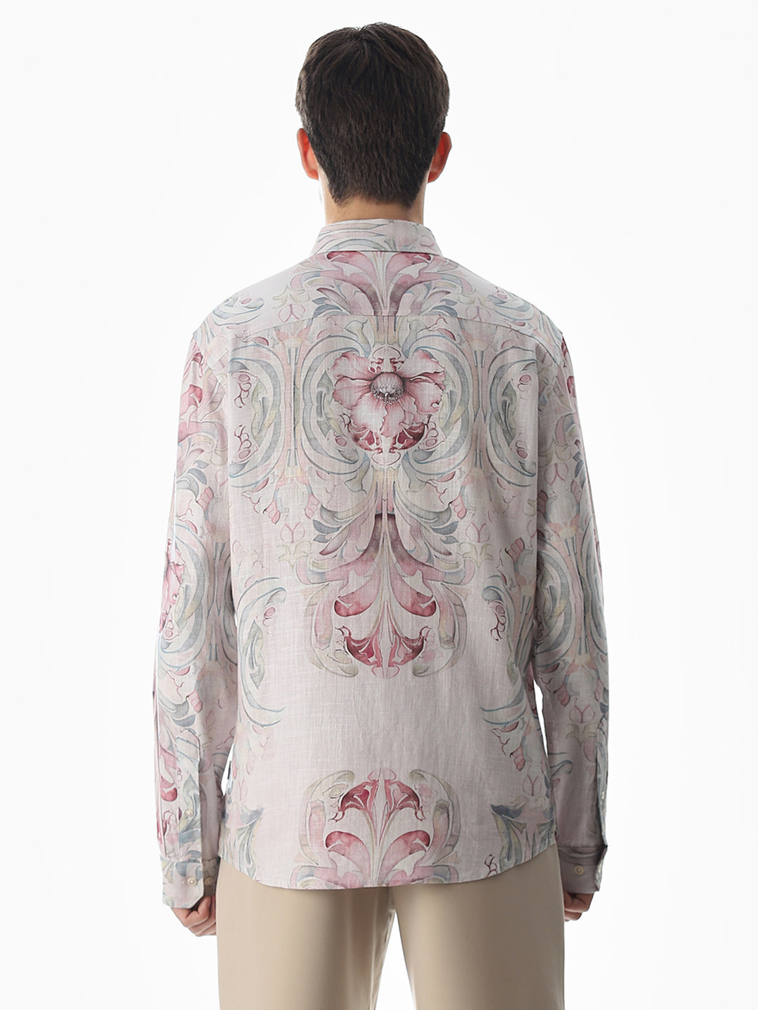 Pink Abstract Print Cotton Shirt