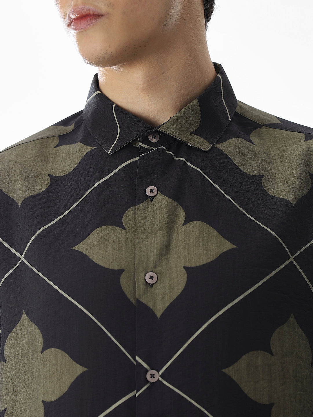 Slim Fit Printed Short Sleeves Shirt