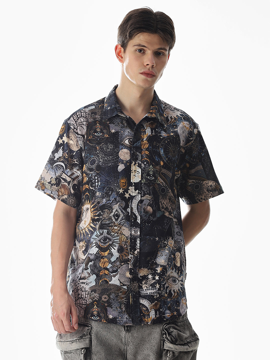 Abstract Print Comfort Fit Shirt