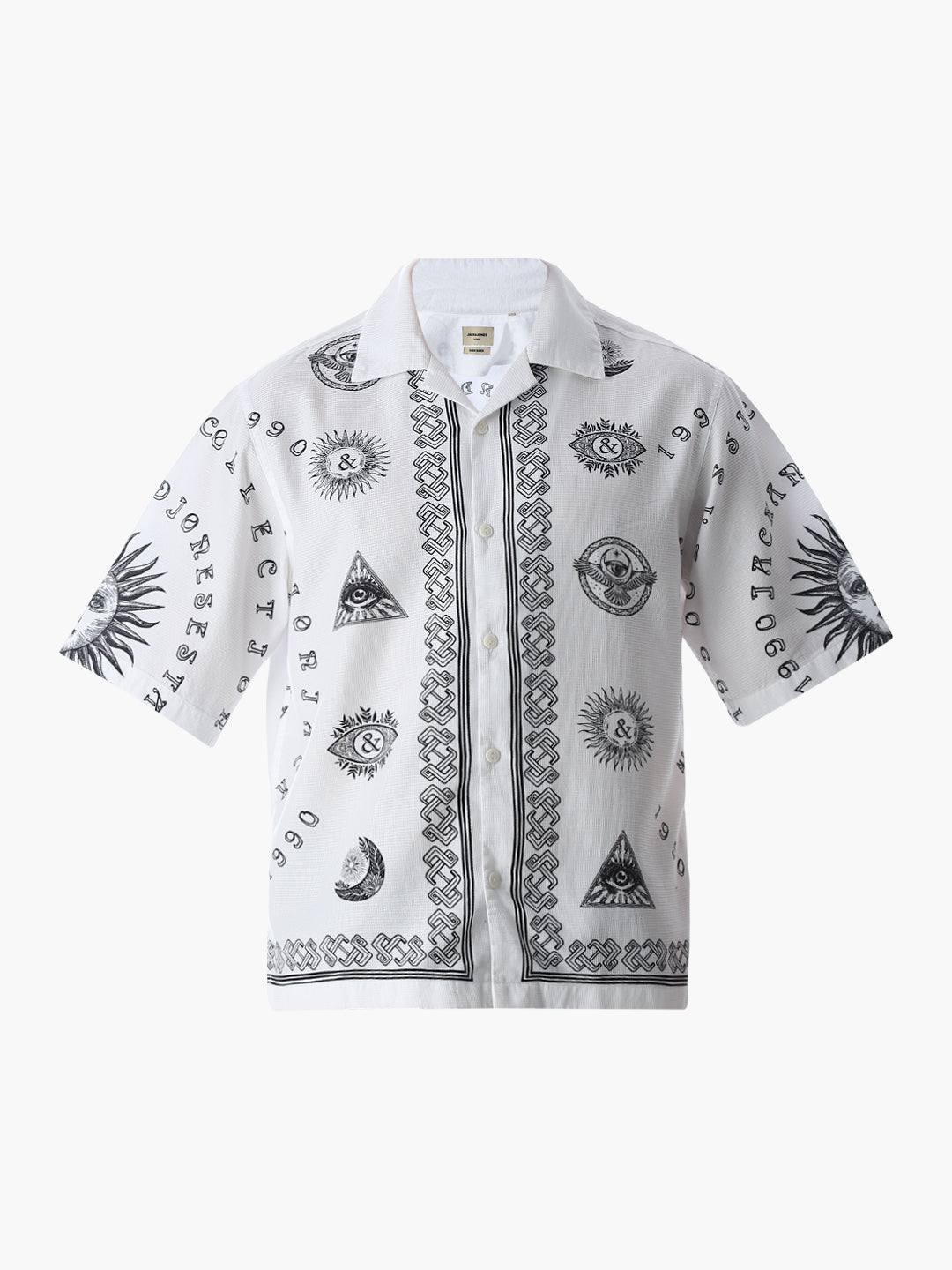 White Printed Oversized Shirt