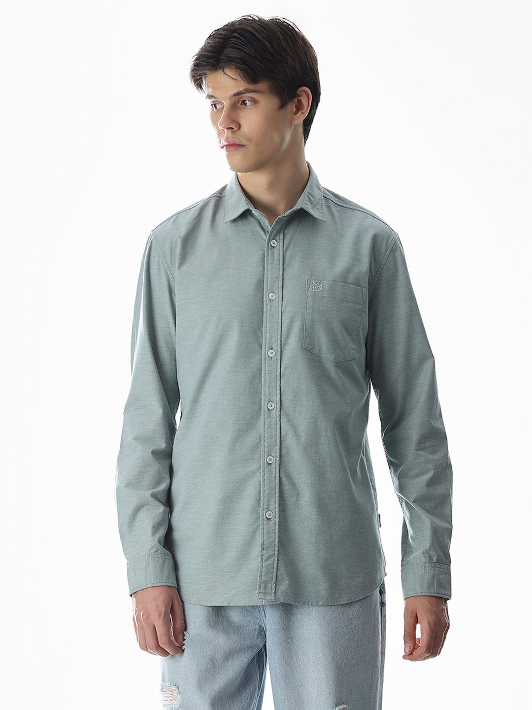 One Patch Pocket Slim Fit Shirt - Green