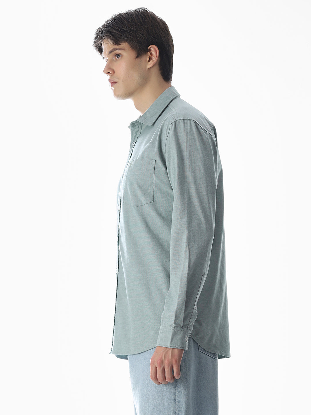 One Patch Pocket Slim Fit Shirt - Green