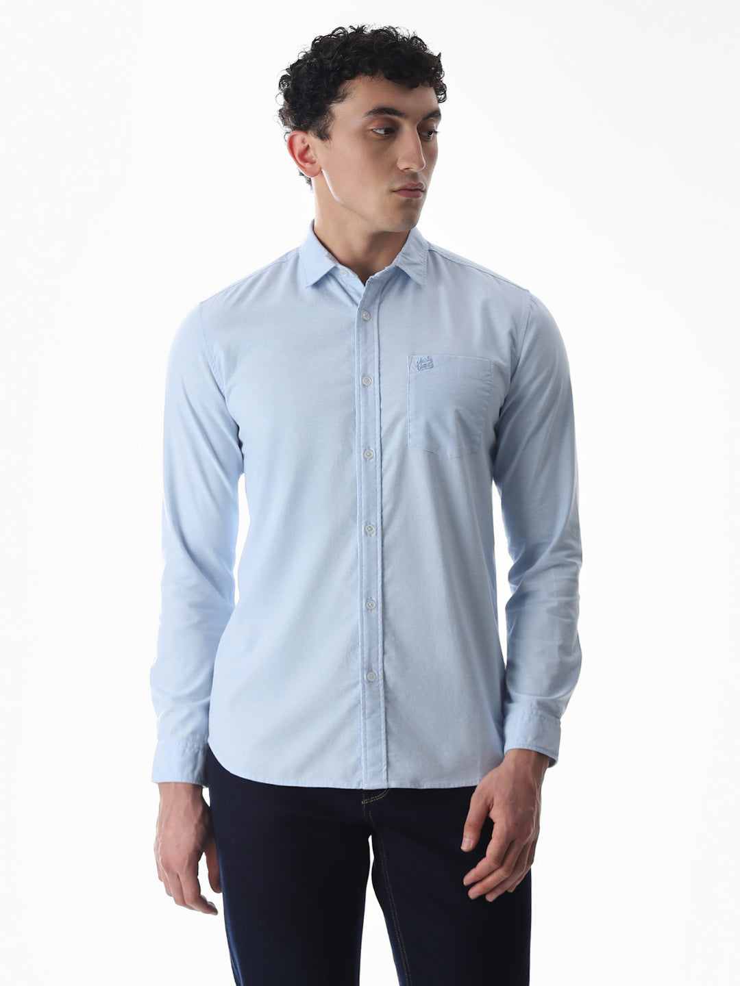 One Patch Pocket Slim Fit Shirt - Blue