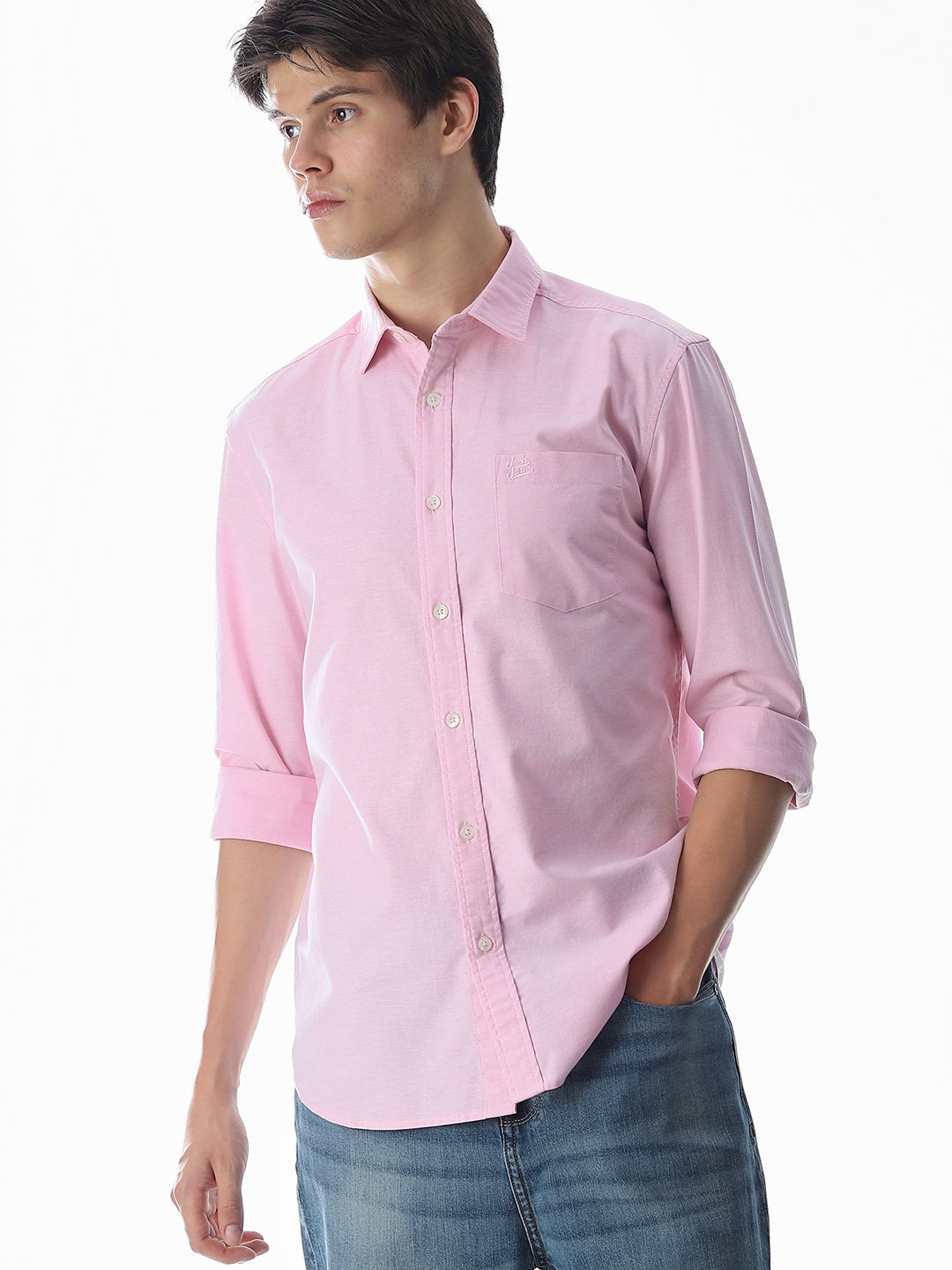 One Patch Pocket Slim Fit Shirt - Pink - L