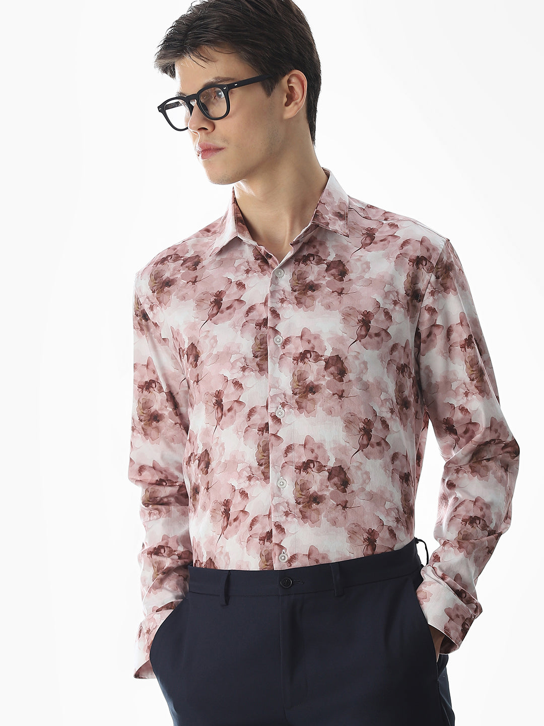 Cotton Printed Full Sleeves Shirt - S