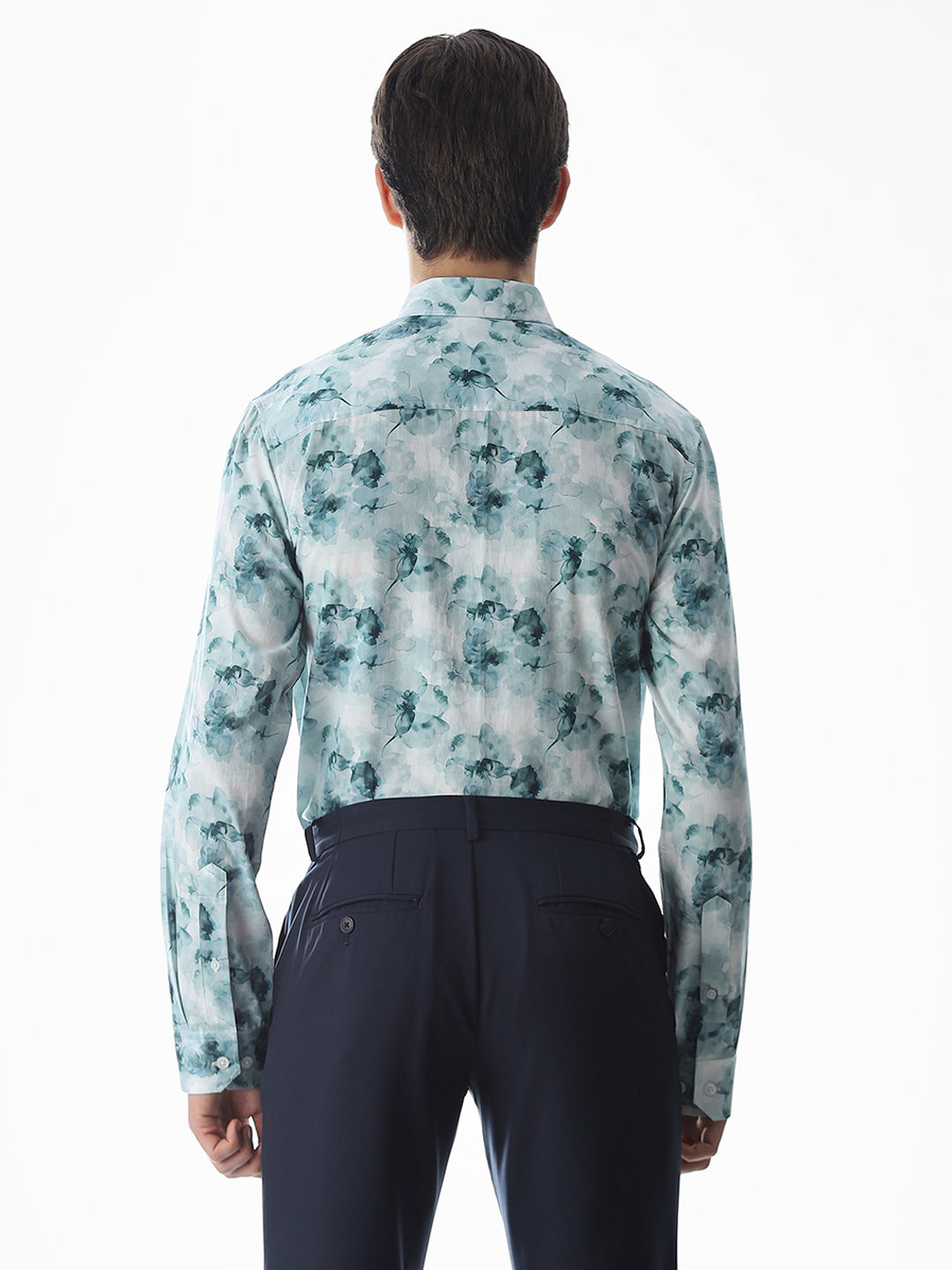 Cotton Printed Full Sleeves Shirt - Green