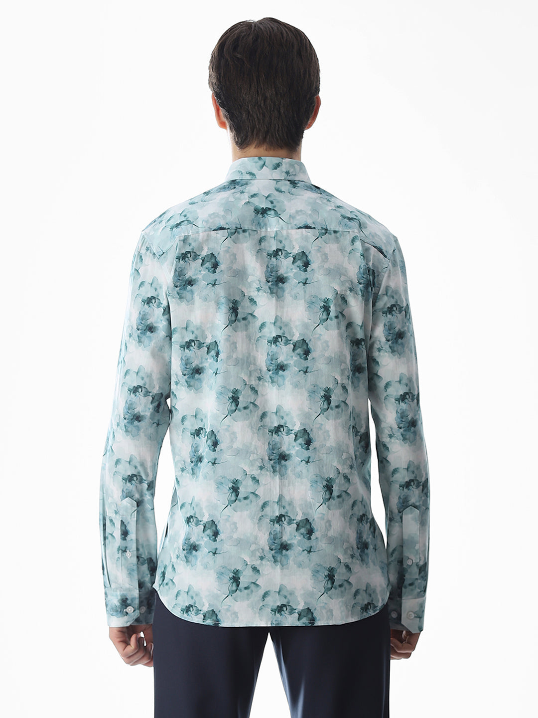 Cotton Printed Full Sleeves Shirt - Green
